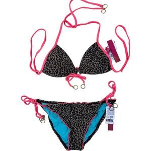 SOFIA by VIX bikini Womens Size S & M Leopard Cheetah Animal Print Pink 2pc NWT